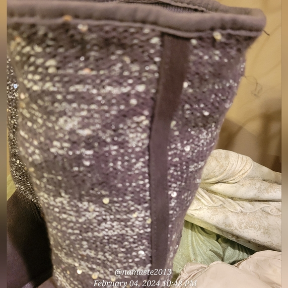 Ugg Camaya Metalic Suede Sequin Knit Boot Designer Shearling Winter Boot #712 - Picture 10 of 17